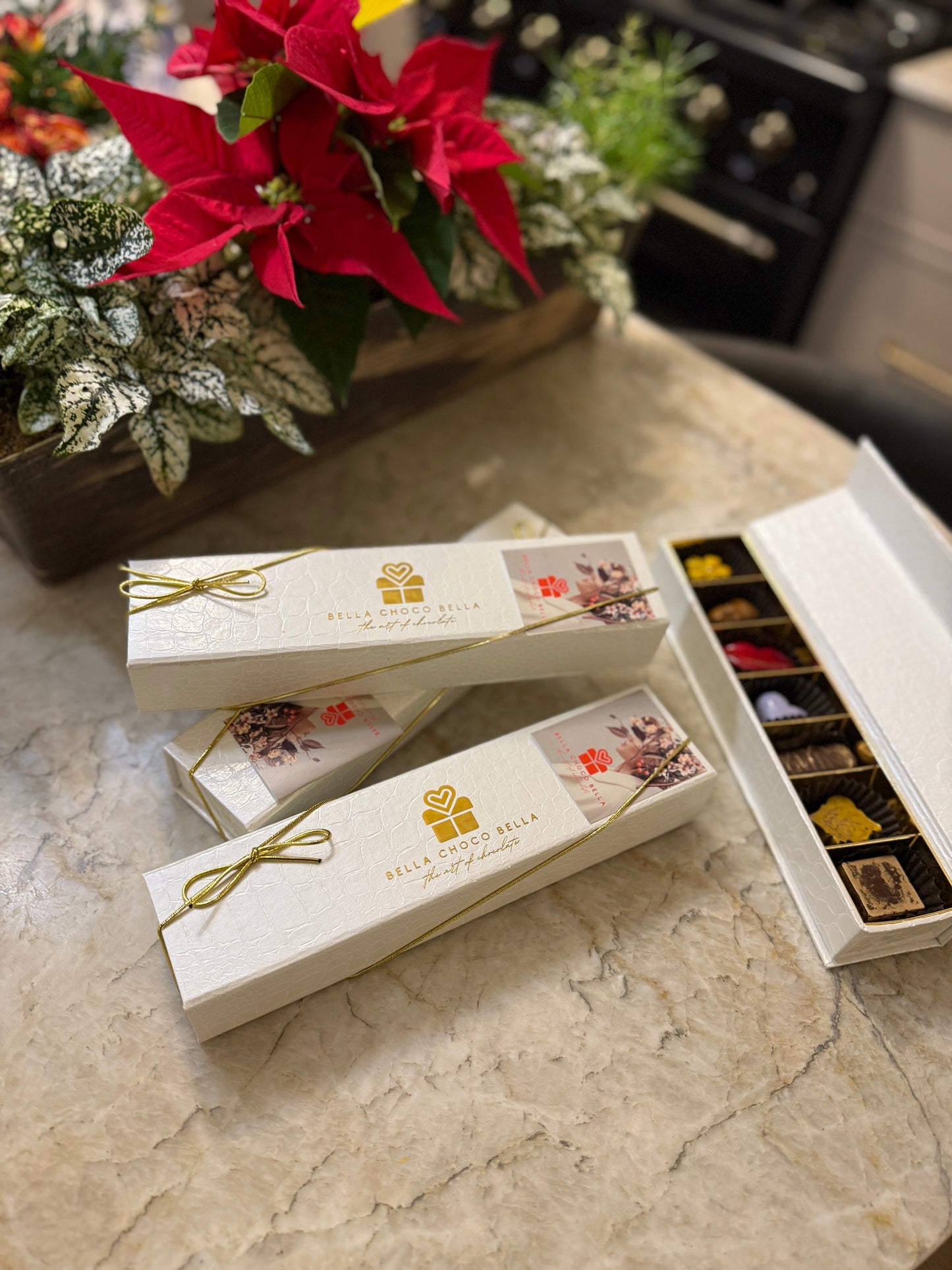 Placeholder: boxed chocolate gift set with ribbon, Office Gifting Bundle