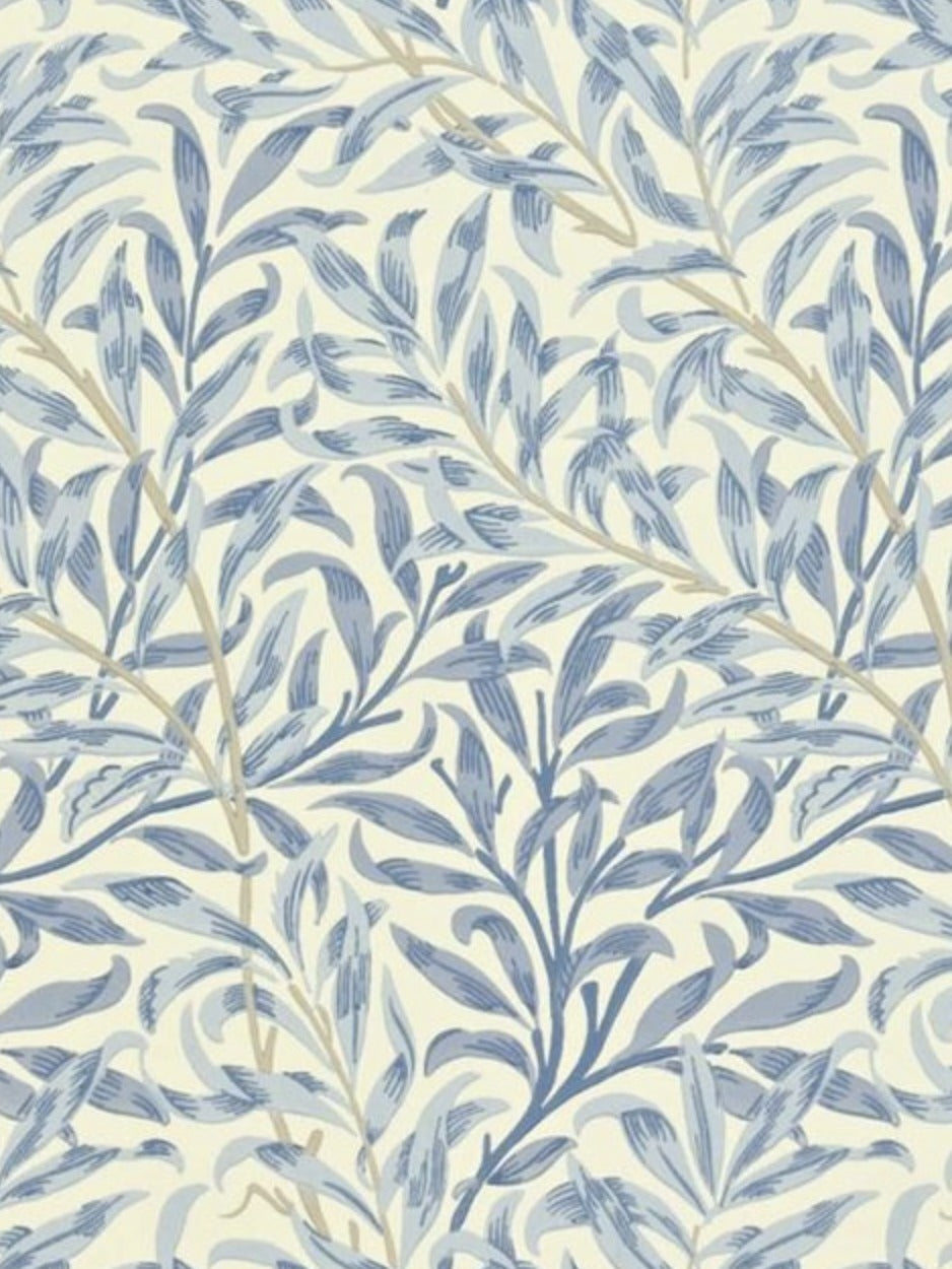 Handmade Greeting Card - Design 3 - Blue Willow Leaf Pattern (3:4)