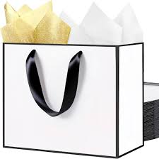Gift bag with gold polka-dot tissue paper add-on, Bella Choco Bella local delivery
